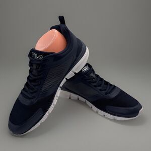 FILA Men's Running Shoes Navy Blue Grey Sneakers EUC Size 10 1RM00103-420